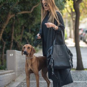 Ames Bags Asti Large Leather Black Pouro