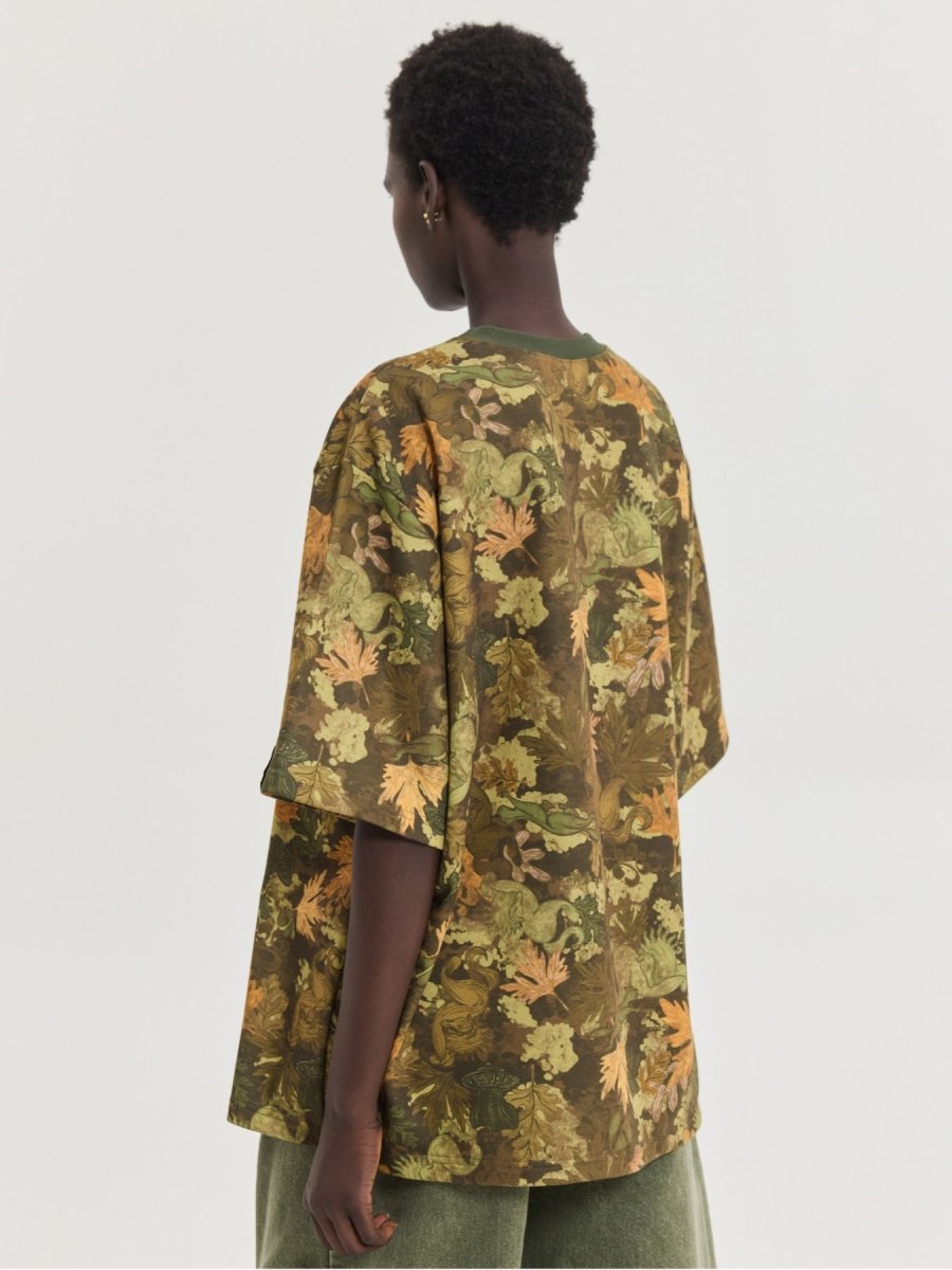 Hemithea Cheetah Oversized T-Shirt Camo Illusion Khaki - Image 3