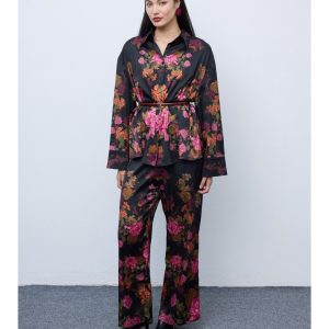 Ciel Concept Pyjama Winter Bloom Μαύρο–Φούξια