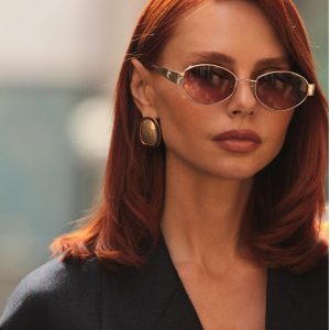 Av Sunglasses Gigi Gold/Pink UV400 Protection