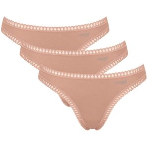 Sloggi GO Crush String C3P Γυναικεία String Σετ 3 Τεμάχια Cameo Brown